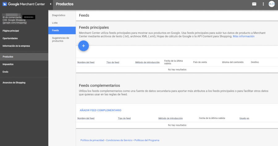 Subir feed de productos a Google Merchant Center