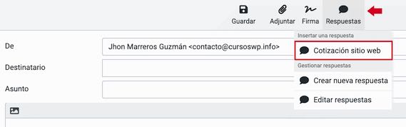 Respuesta plantilla Roundcube