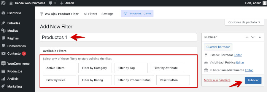 Nuevo filtro del plugin WC Ajax Product Filter