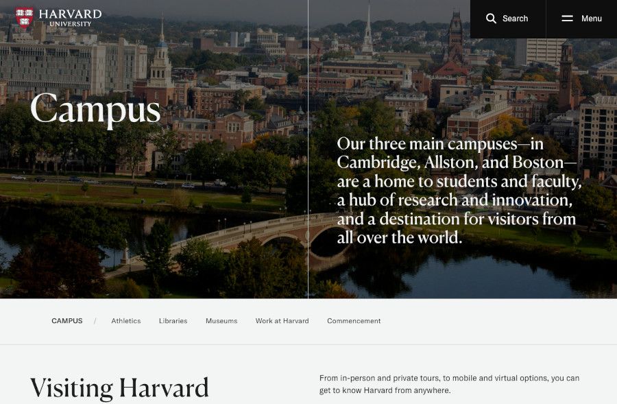Página web Harvard University