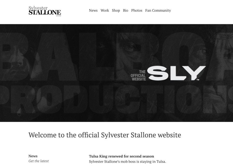Página web Sylvester Stallone