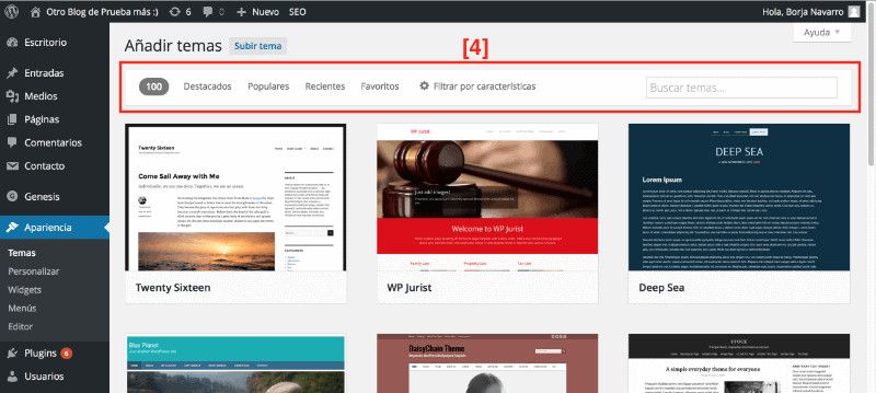 Escoger un Tema de WordPress para instalar