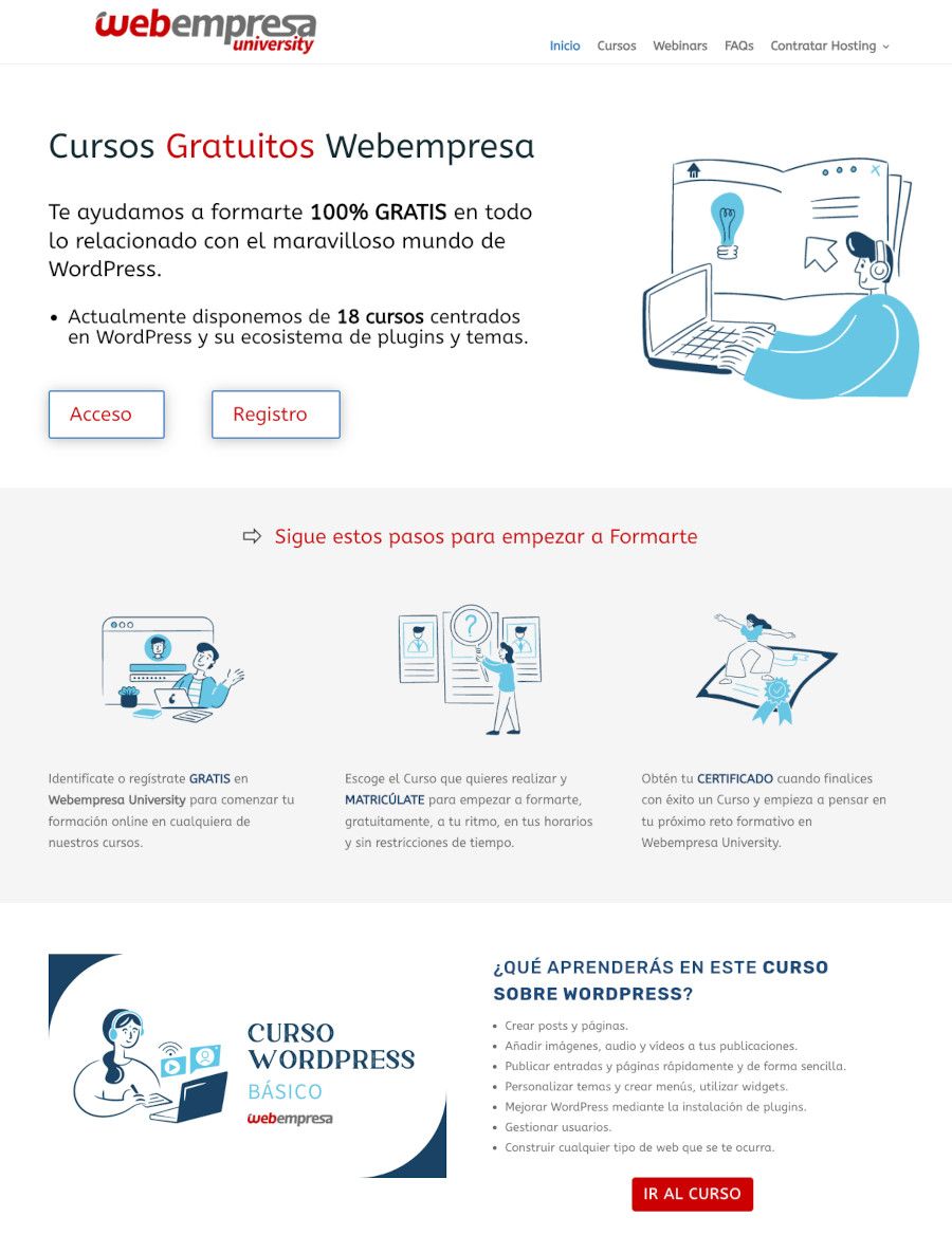 Cursos gratuitos en Webempresa University