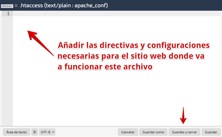 Añadir directivas al archivo htaccess en WePanel