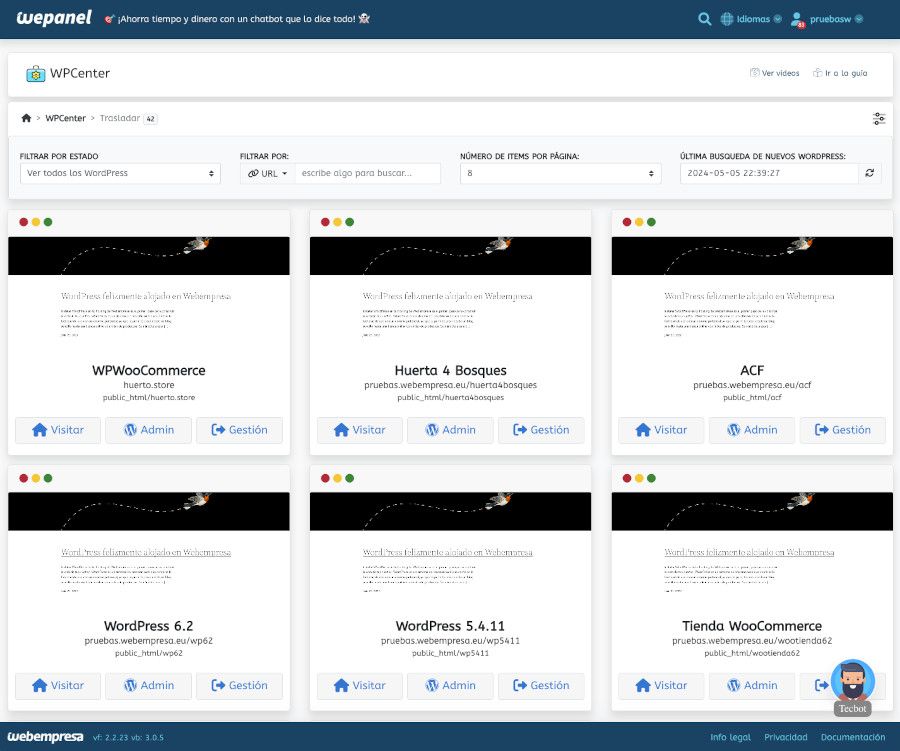 WePanel - Aplicaciones instaladas