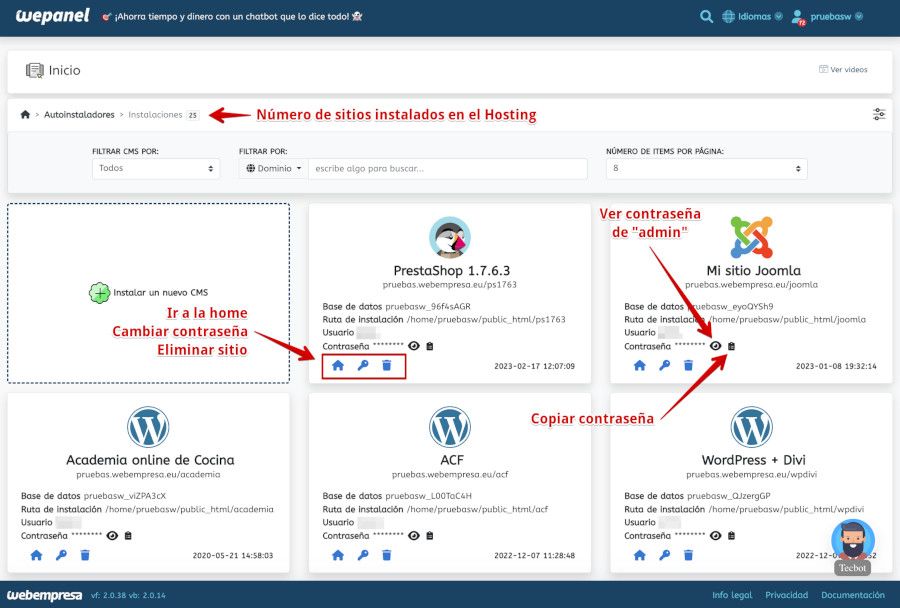 WePanel - Autoinstaladores - Aplicaciones instaladas