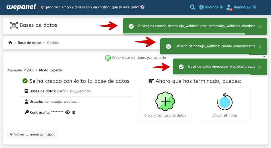 WePanel - Bases de Datos - Notificaciones