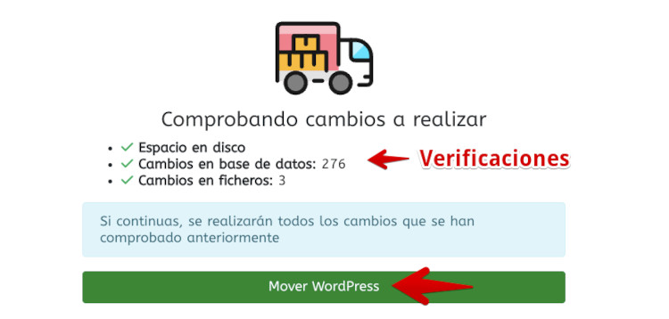 WePanel - WP Center - Mover WordPress - Rutas - Comprobación OK
