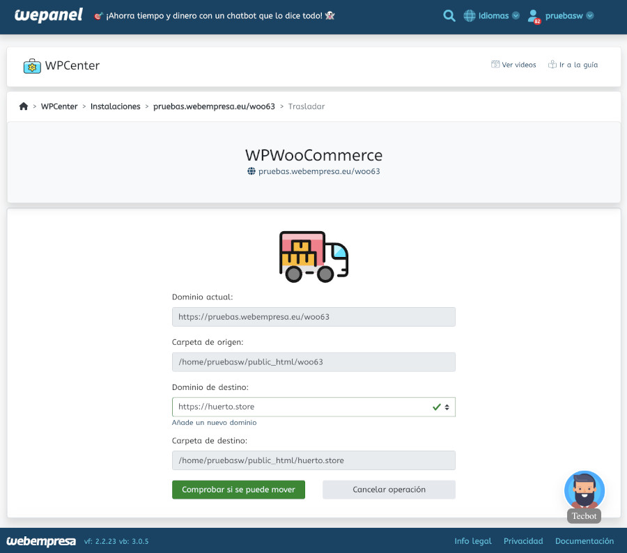 wepanel-wpcenter-mover-wordpress-rutas-dominio-comprobar