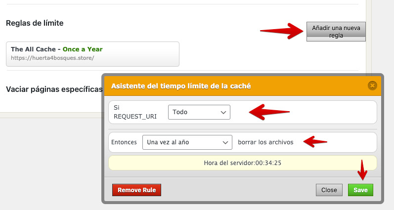 Regla de límite de caché del plugin