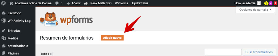 Añadir un nuevo formulario con WPForms