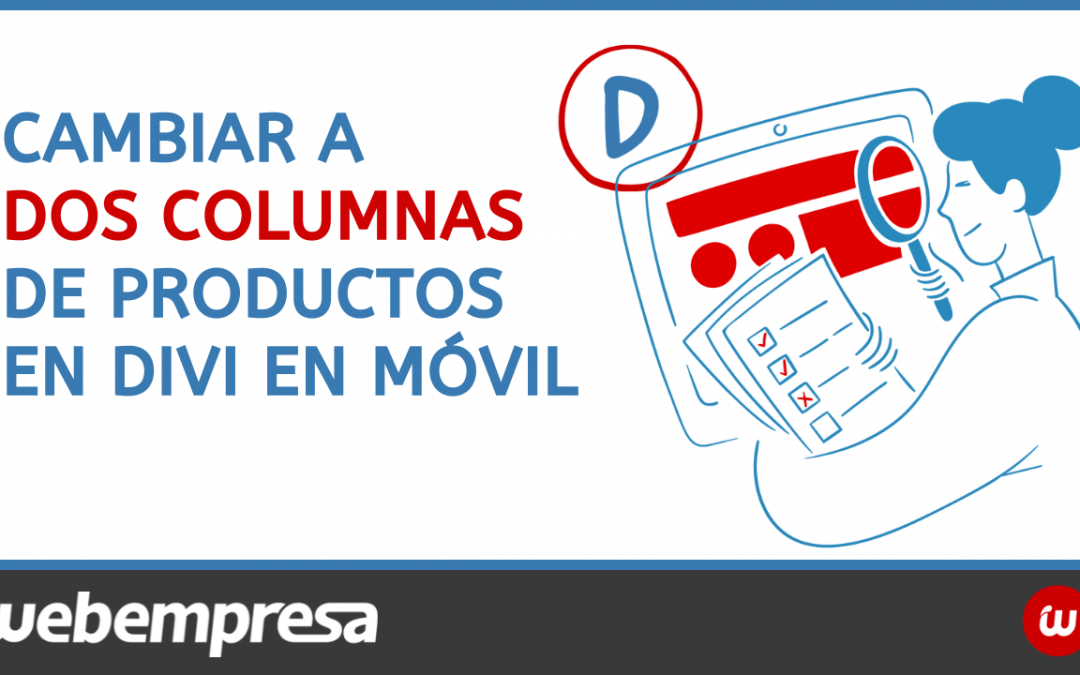 Cambiar a dos columnas de productos en Divi en móvil