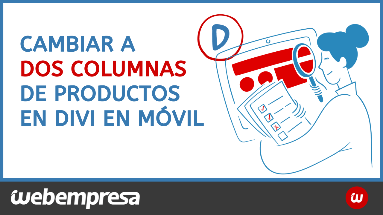 Cambiar a dos columnas de productos en Divi en móvil