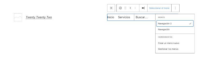 Crear menús con gutenberg