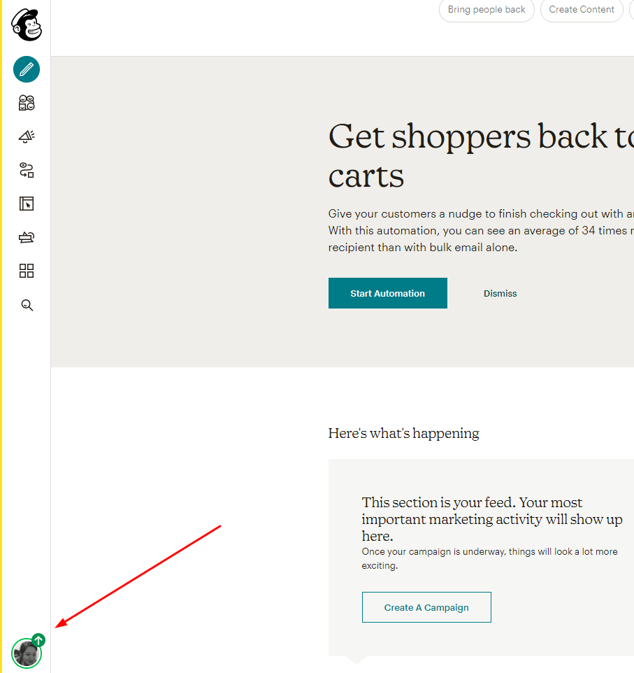 perfíl de Mailchimp