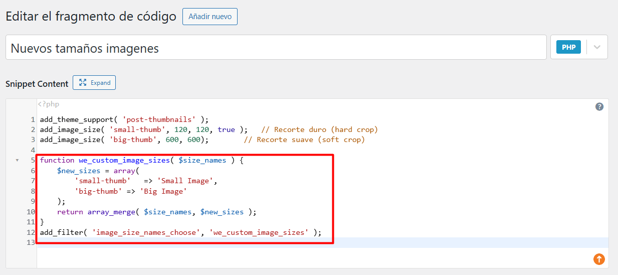 fragmento de codigo v2