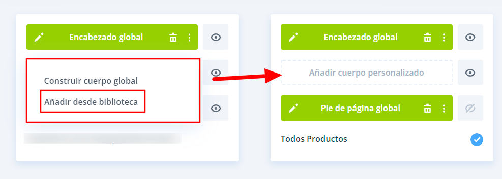 biblioteca de productos de divi