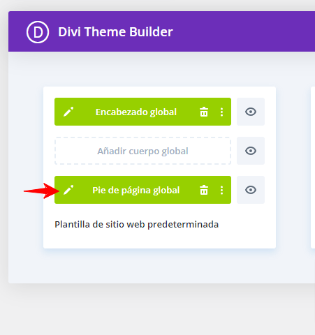 pie de página en divi