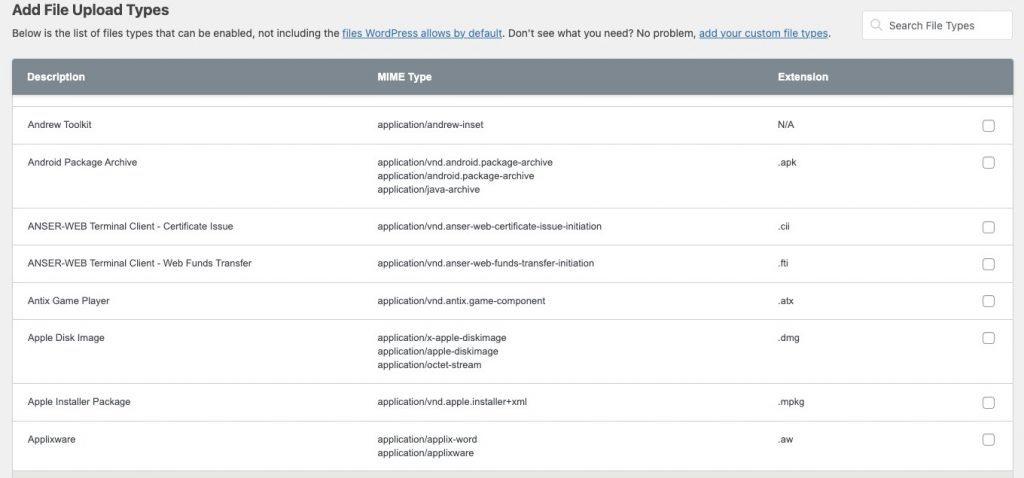 configuración del plugin para solucionar, Lo Siento, Este Tipo de Archivo No Está Permitido por Razones de Seguridad