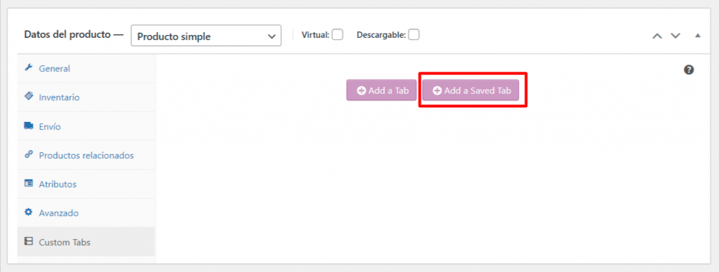 pestañas personalizadas en productos de WooCommerce