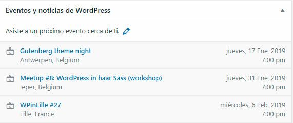 eventos de WordPress