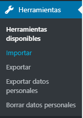 importar en WordPress