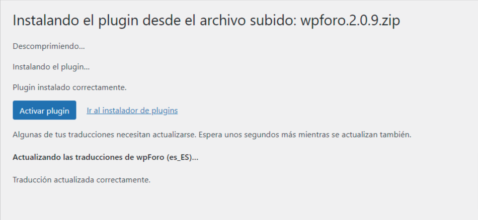 activar plugin de WordPress en Backend