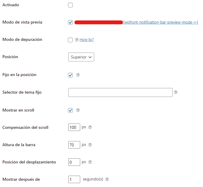 barra de notificaciones en WordPress