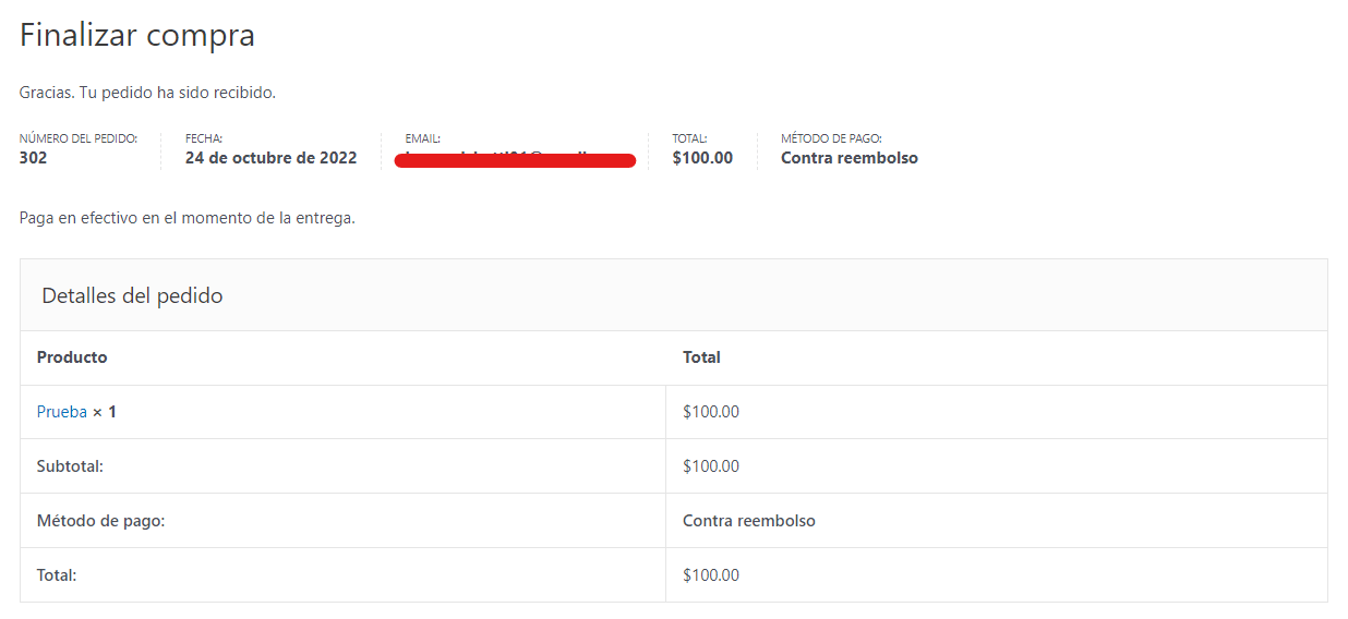 personalizar página de gracias WooCommerce