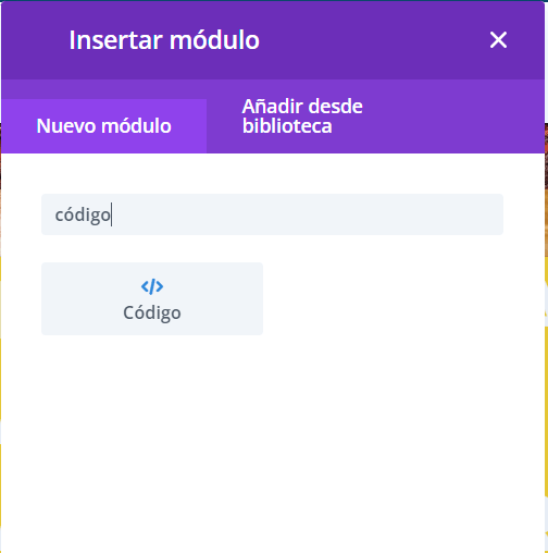 módulo código divi