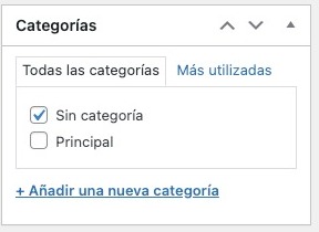 categorías de entrada WordPress