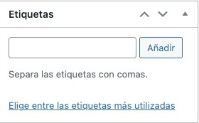 etiquetas en WordPress