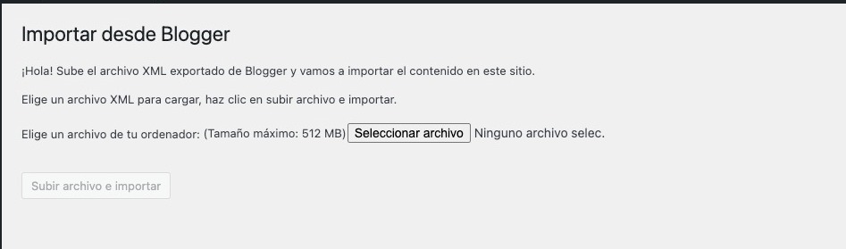 subir el archivo WordPress