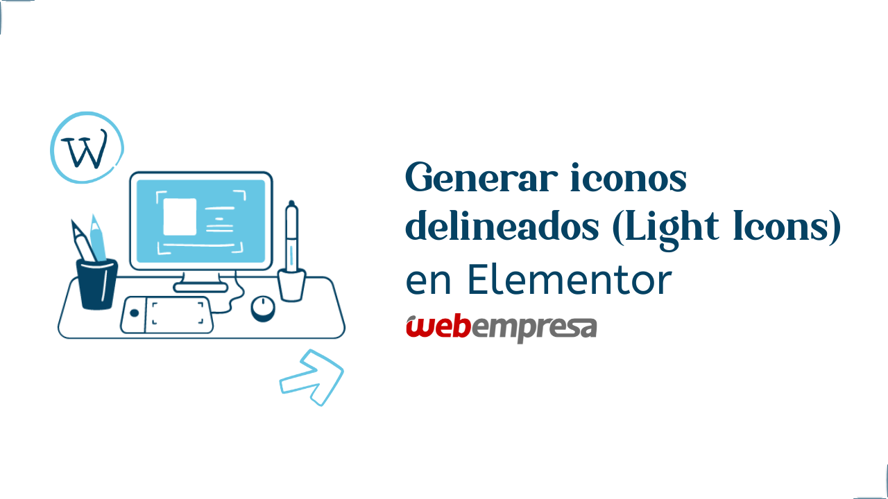 Generar iconos delineados (Light Icons) en Elementor