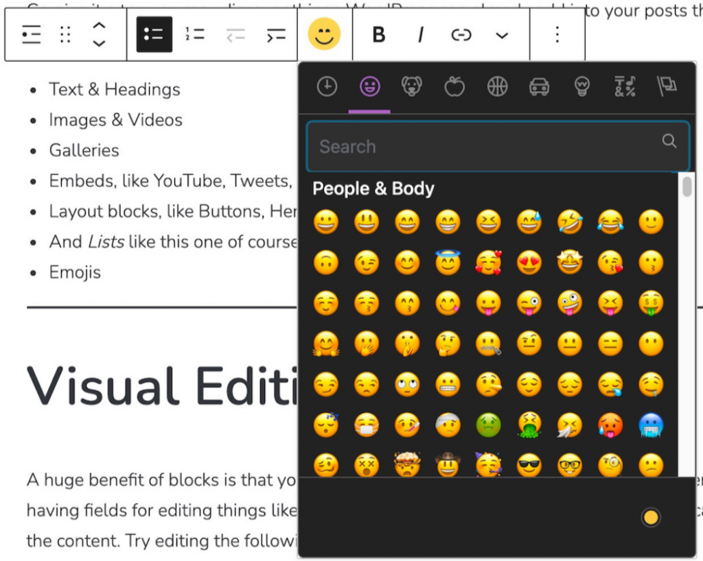 boton de emoji en toolbar