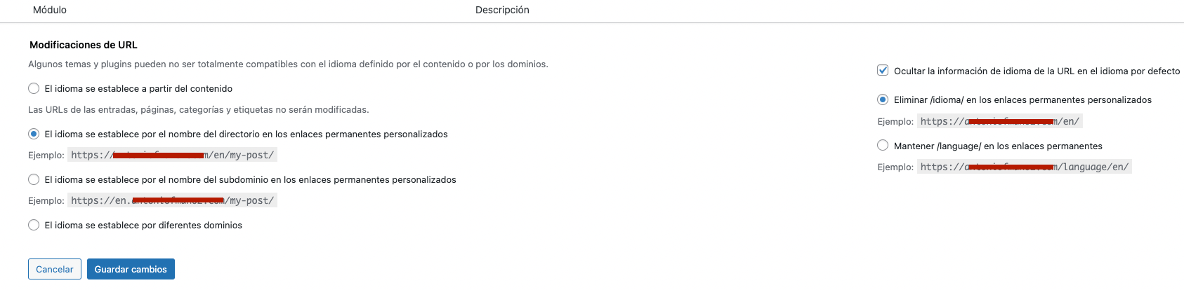 elegir idioma polylang