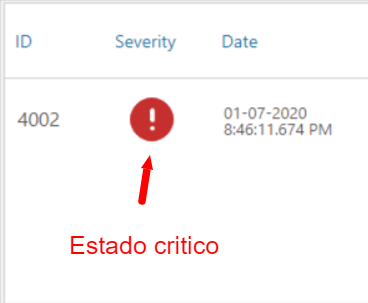 ejemplo de aviso critico en activity log