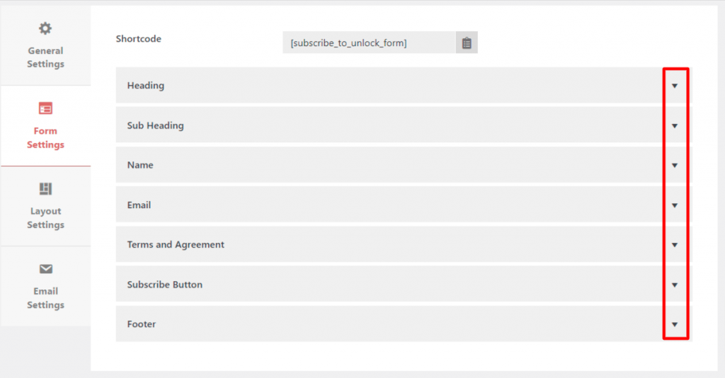 opciones de formularios de bloqueo de contenido WordPress