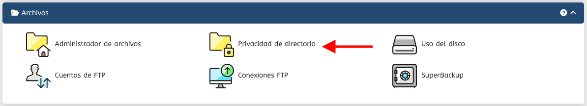 Privacidad de directorio desde wePanel