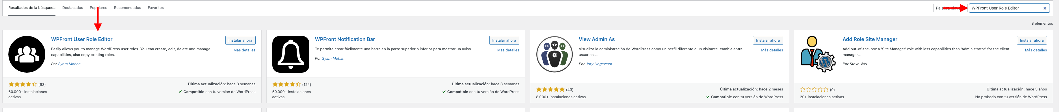 instalar WPFront User Role Editor