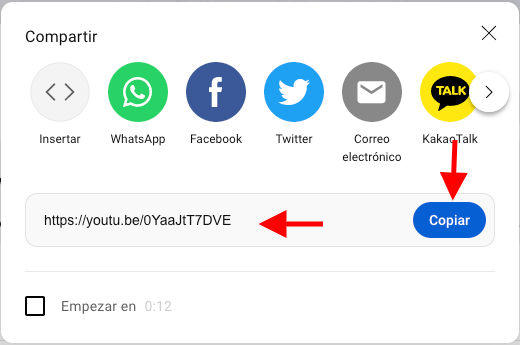 copiamos la URL de video