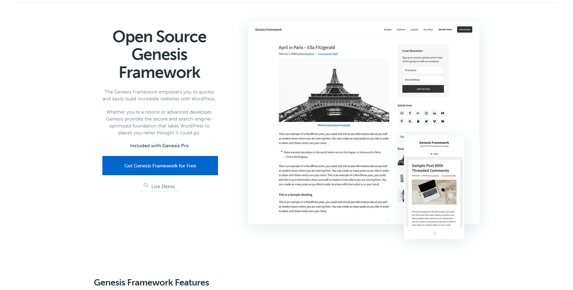 Open Source Genesis Framework