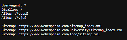 bloqueo indexación robots.txt