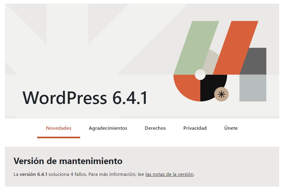 resintalar WordPress a la última versión WordPress