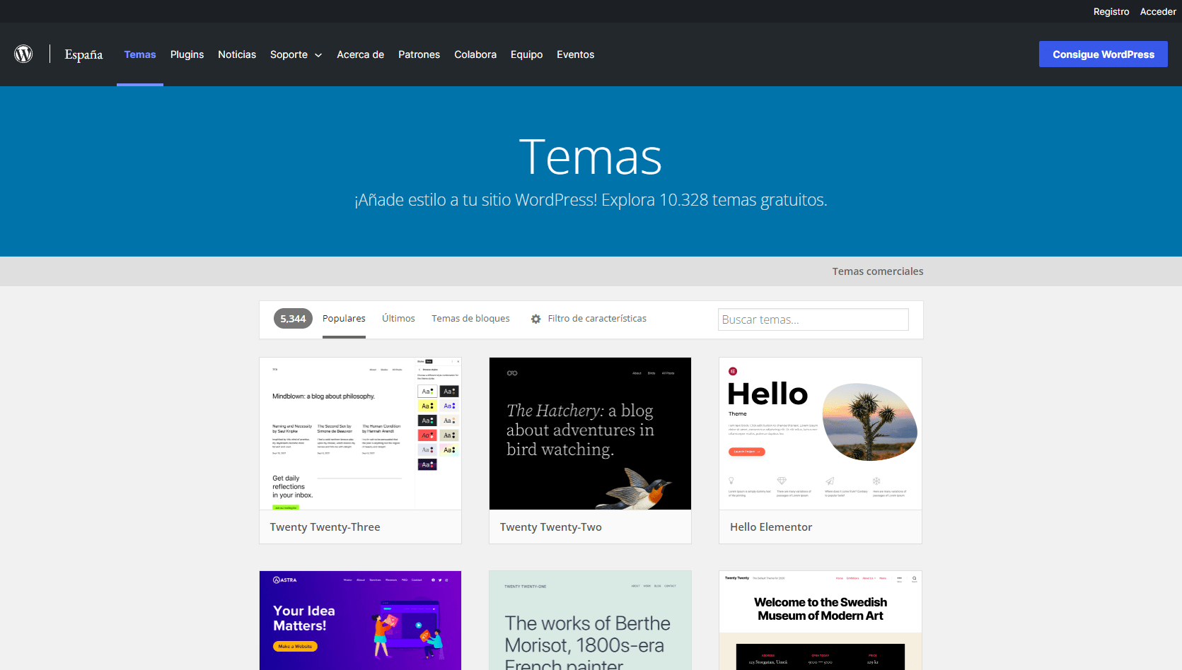 temas en wordpress