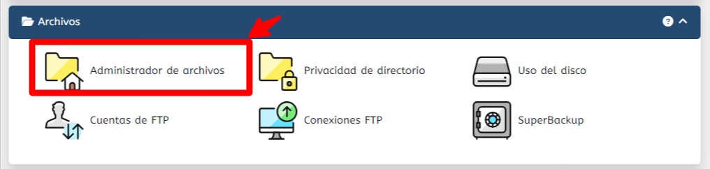 Administrador de archivos de WePanel