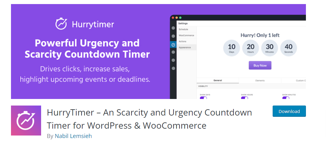 HurryTimer – An Scarcity and Urgency Countdown Timer for WordPress & WooCommerce