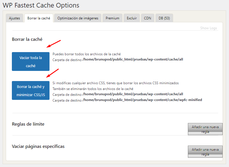 WP Fastest Cache config 2