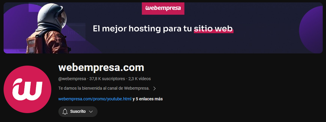 canal de youtube webempresa 