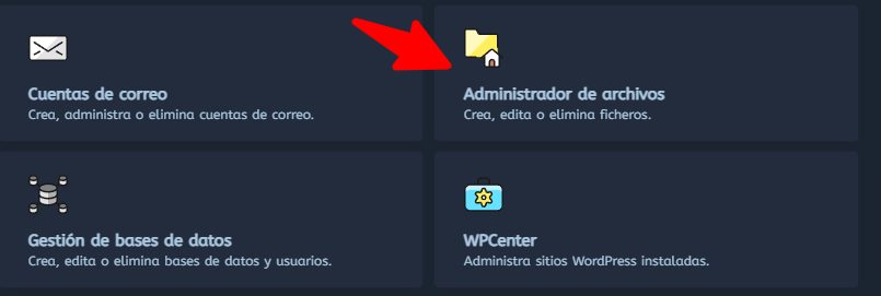 Administrador de archivo wepanel